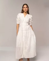 Fabienne Dress - Powder White