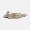 Flip flops w/flowers - Taupe