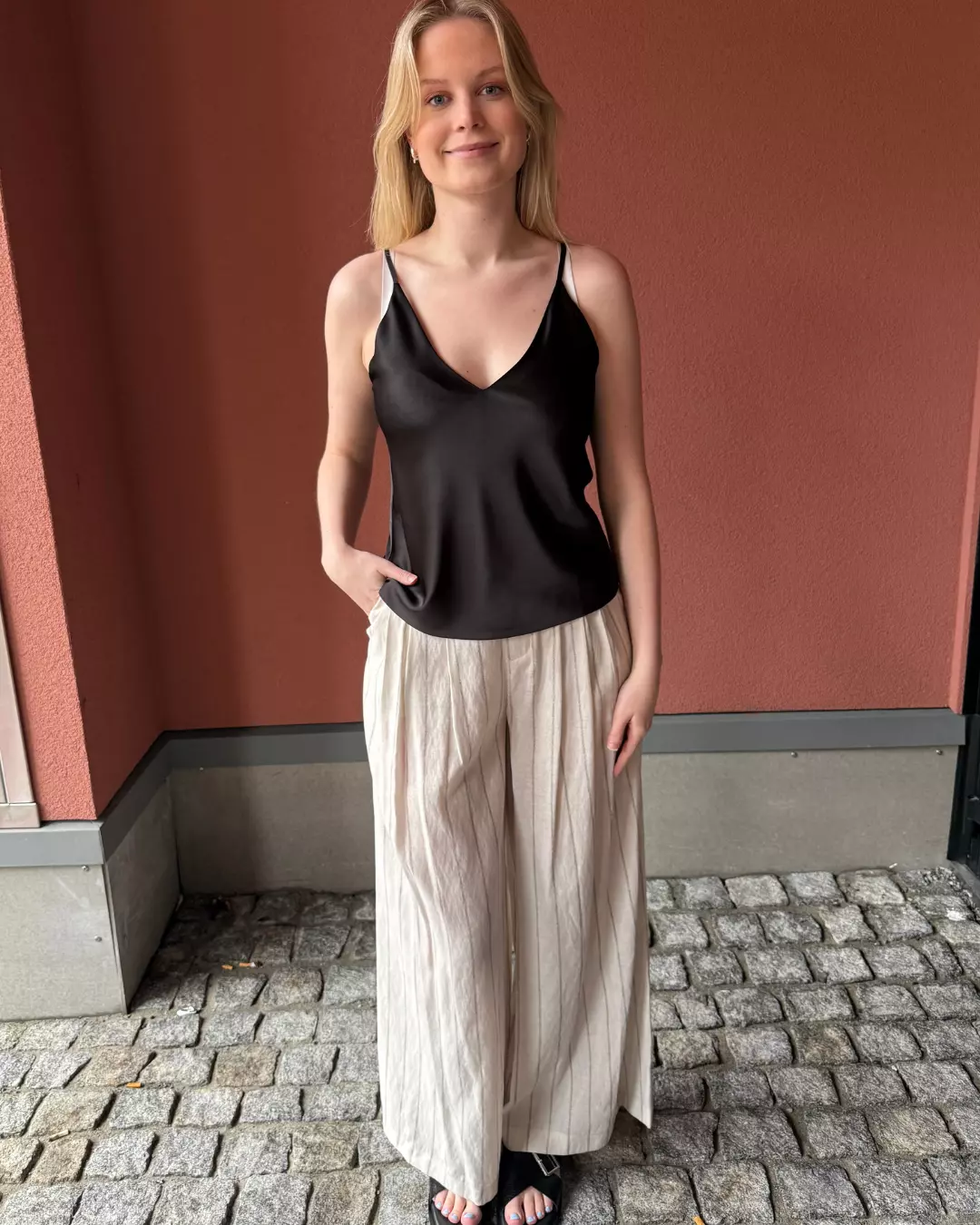 Striped Pants - Ecru