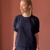 T-shirt w/elastic sleeves - Marine