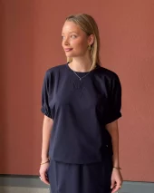 T-shirt w/elastic sleeves - Marine