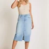 July skirt long - Light Denim