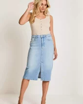 July skirt long - Light Denim