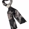 Jonita printed silk scraf - Offwhite/BLack