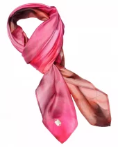 Joly printed silk scarf - Coral