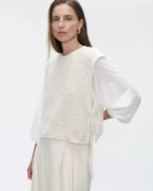 Open Cotton Vest - Ecru