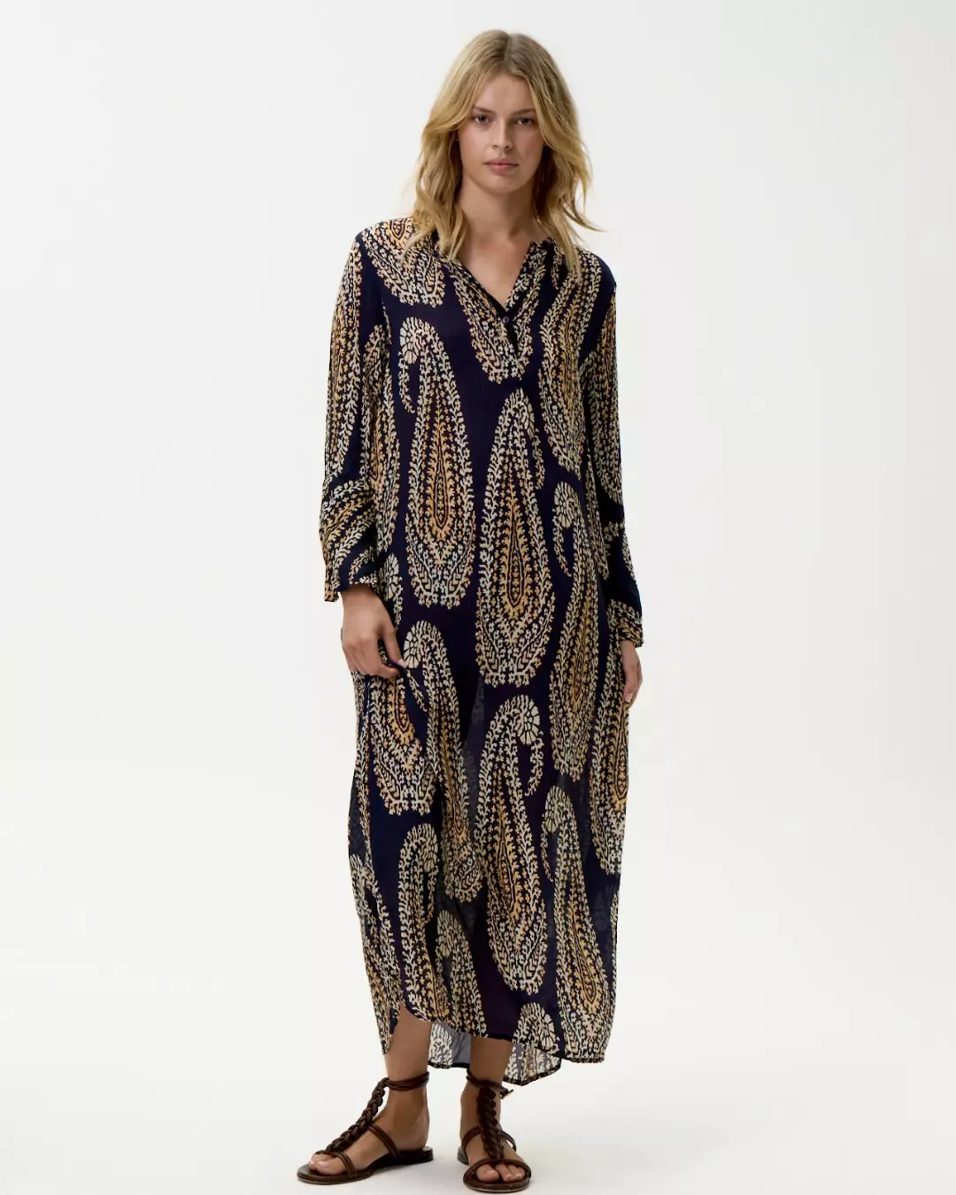 Provence Long Genie - Navy Paisley