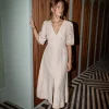 Andrea dress-Biscotti linen