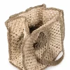 Raffia Flower Bag - Khakhi Green