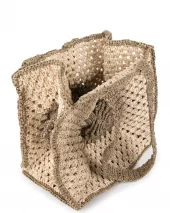 Raffia Flower Bag - Khakhi Green