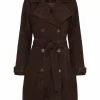 BTF Yvette Suede Trenchcoat - Dark Chocolate Brown
