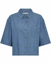 IVY-Uta Oversize Chambray Shirt - Denim Blue