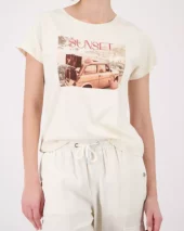 T-shirt w/car print - Marble
