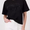 Sweatshirt w/rhinestones - Black