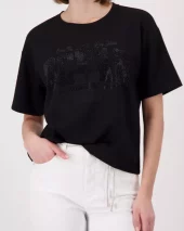 Sweatshirt w/rhinestones - Black
