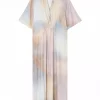 Hali Long Dress - Beige/Blue