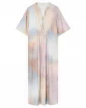 Hali Long Dress - Beige/Blue