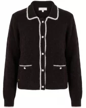Cardigan Contrast Stripe - Espresso