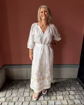 Greek Dress - Off White/Gold