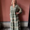 Greek Dress - Khaki/Gold