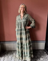 Greek Dress - Khaki/Gold