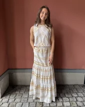 Greek Blouse White/Gold
