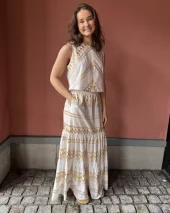 Greek Origin Skirt White/Gold