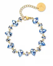 Bella Crystal Drop Bracelet - Blue