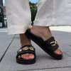 Sandals w/Chain - Black