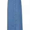 Lydia Midi Skirt - Washed Blue
