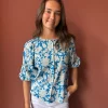 Amalie Blouse - Royal Blue Paisley