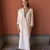Kaftan Long Dress - Ekru