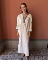 Kaftan Long Dress - Ekru