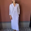 Kaftan Long Dress - White