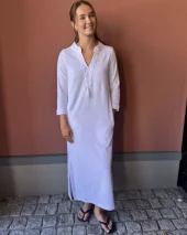 Kaftan Long Dress - White