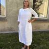 Long Linen Dress - White