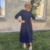 Long Dress Linen - Navy