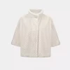 Chevron Faux Fur Jacket - Cream