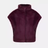 Faux Fur Funnel-Neck Boxy Vest - Elderberry