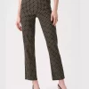 Geometric Jacquard Pull On Pant - Black/Beige