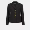 Scuba Crepe Fitted Blazer - Black