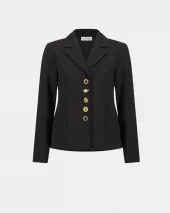 Scuba Crepe Fitted Blazer - Black