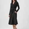 Fit & Flare V-Neck Dress - Black