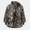 Chiffon Animal Print Boxy Top - Grey/Multi