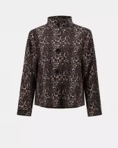 Jacquard Animal Print Trapeze Jacket