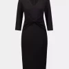 Scuba Knotted-Waist Dress - Black