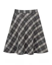 Check Skirt Short - Grey