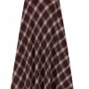 Check Skirt Long - Bordeaux