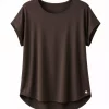 Satin T-shirt Solid Short Sleeve - Moro