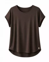 Satin T-shirt Solid Short Sleeve - Moro